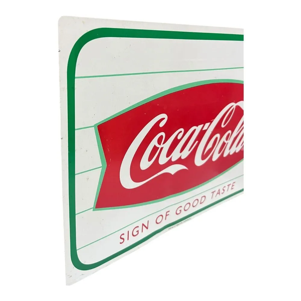 Vintage Coca-Cola Double‎ Sided Fish Tail Advertising Sign 1999 Garage Man Cave
